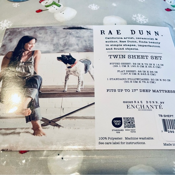 Rae Dunn Twin Sheet Set NIB - Picture 3 of 3